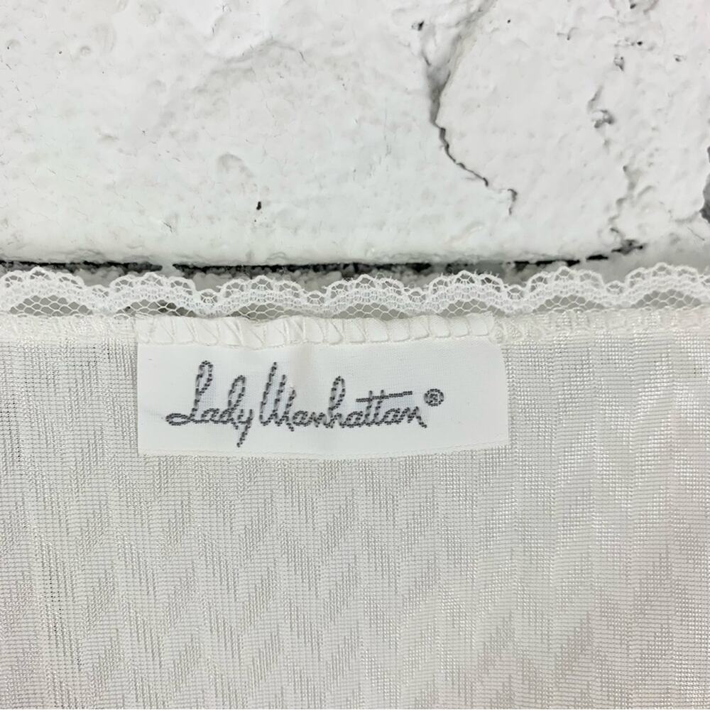 Lady Manhattan Romper Nightie Lingerie Lace High Leg Cut Nylon Large - Picture 7 of 9